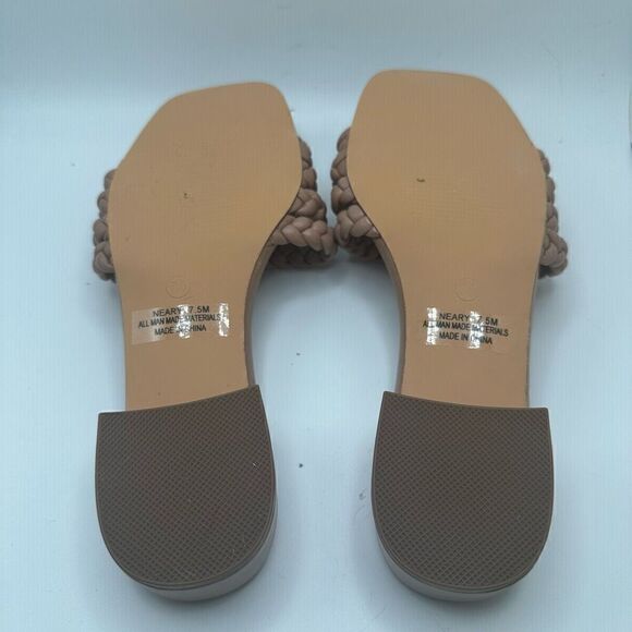 CUSHIONAIRE Women's braided low block heel sandal +Memory Foam 7.5 NUDE - Picture 5 of 7